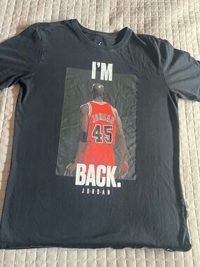 Michael Jordan I’m Back #45 Nike Air Jordan Black Shirt Men M *tag removed tear